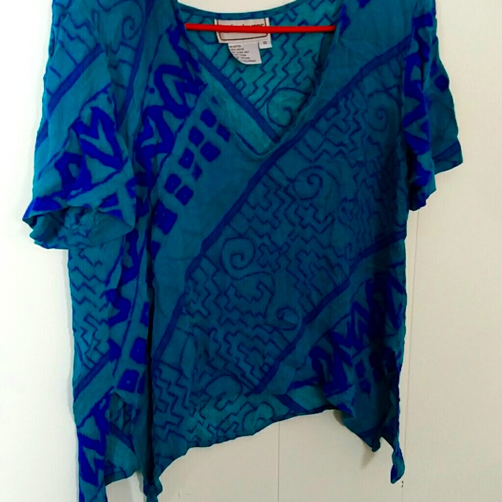 Teal crop tee